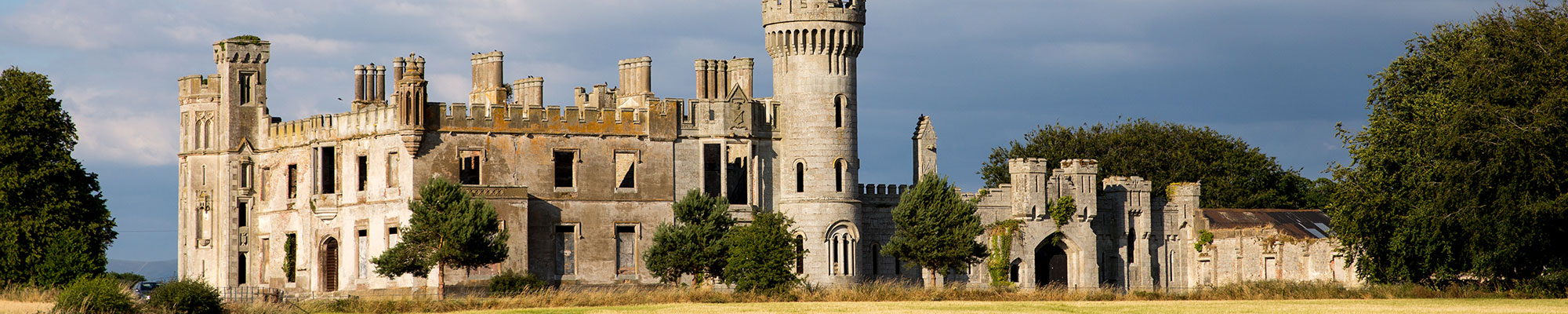 Ducketts grove ruins. Old castle ruins in Co. Carlow. Tourist attraction point. Ireland